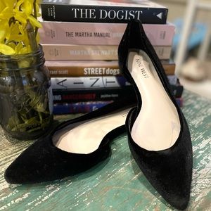 Nine West Black Velvet Flats